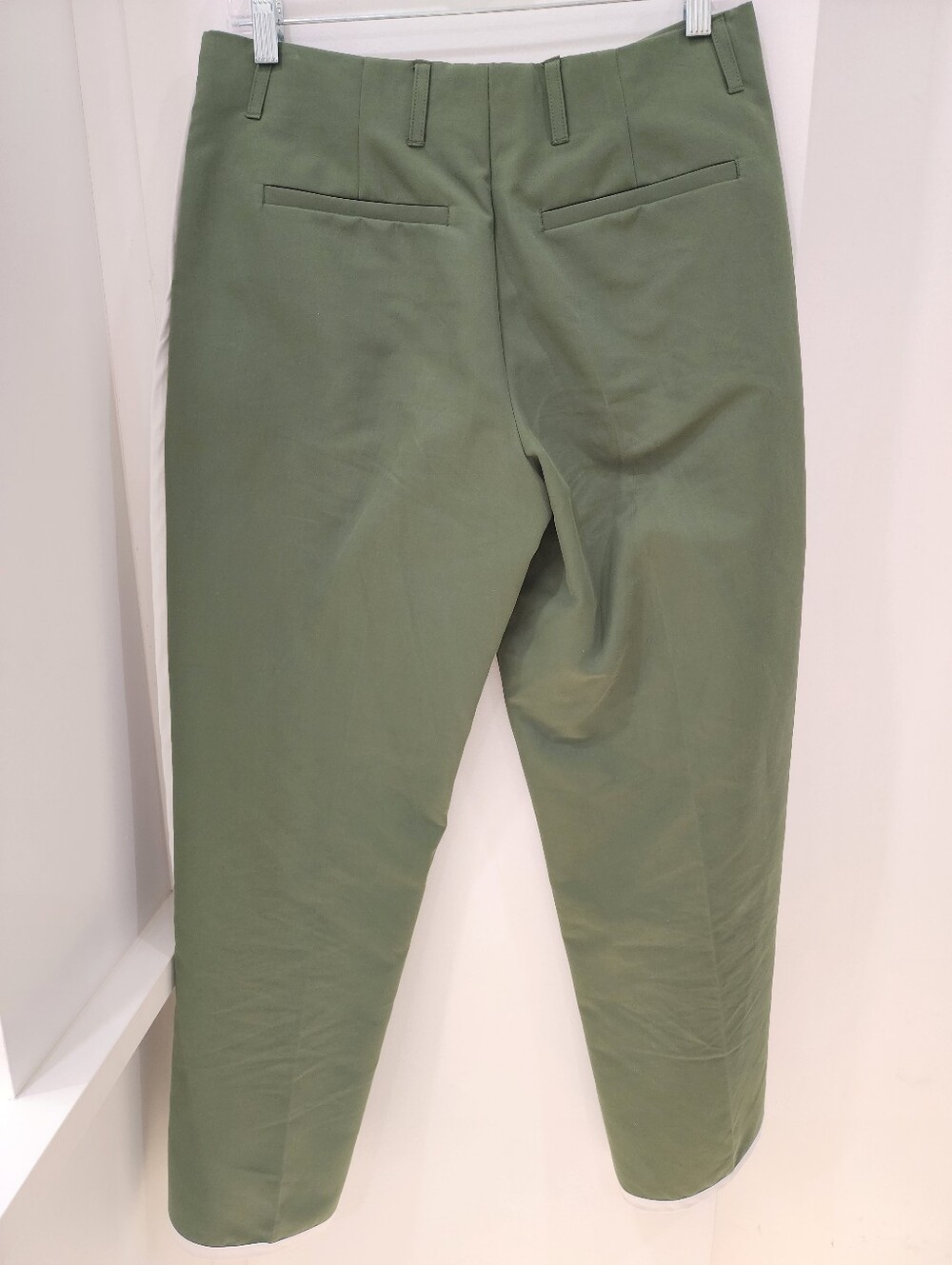 Dries Van Noten Olive Green Striped Cotton Straight-Leg Pants EU 38 - Picture 4 of 15